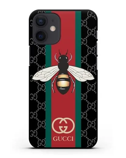 Чехол Гуччи с пчелой силиконовый для iPhone 12 mini