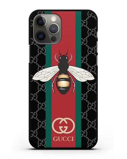 Чехол Гуччи с пчелой силиконовый для iPhone 12 Pro
