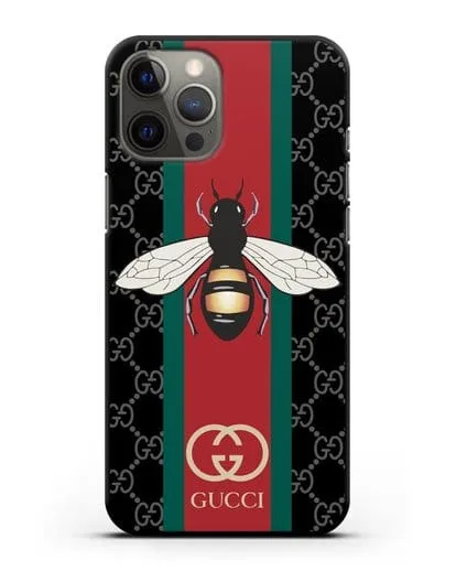 Чехол Гуччи с пчелой силиконовый для iPhone 12 Pro Max