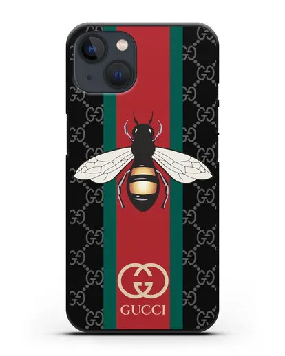 Чехол Гуччи с пчелой силиконовый для iPhone 13