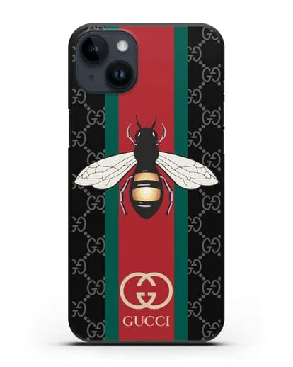 Чехол Гуччи с пчелой силиконовый для iPhone 14 Plus