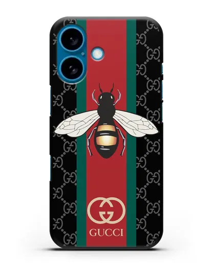Чехол Гуччи с пчелой силиконовый для iPhone 16