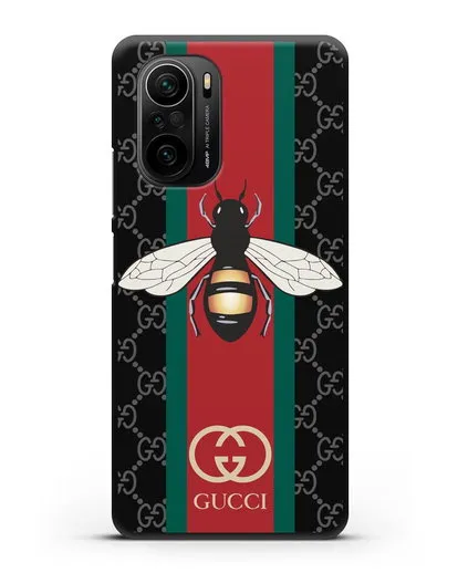 Чехол Гуччи с пчелой силиконовый для Xiaomi Poco F3 Pro