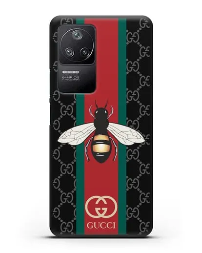 Чехол Гуччи с пчелой силиконовый для Xiaomi Poco F4