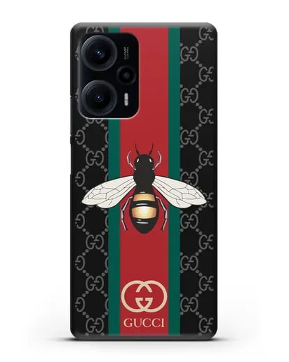 Чехол Гуччи с пчелой силиконовый для Xiaomi Poco F5