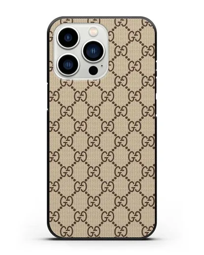 Чехол Гуччи с узором силиконовый для iPhone 13 Pro