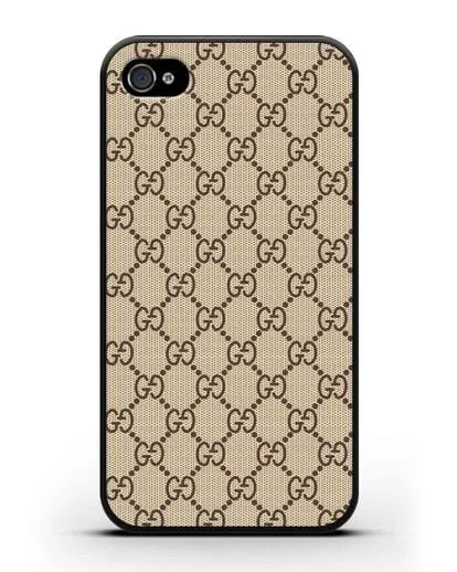 Чехол Гуччи с узором силиконовый для iPhone 4/4s