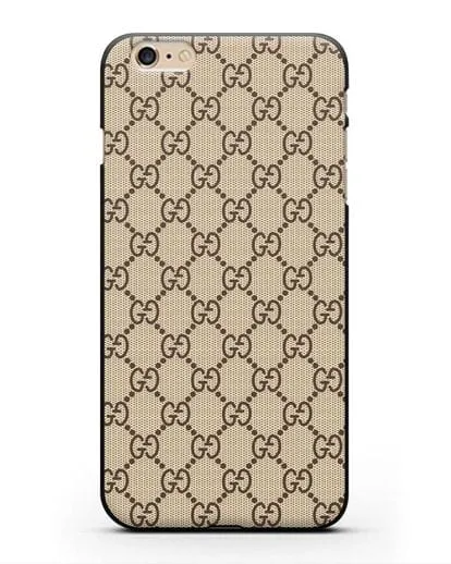 Чехол Гуччи с узором силиконовый для iPhone 6 Plus
