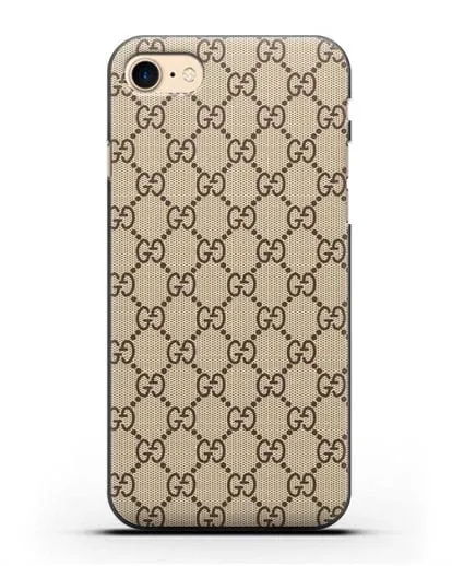 Чехол Гуччи с узором силиконовый для iPhone 8