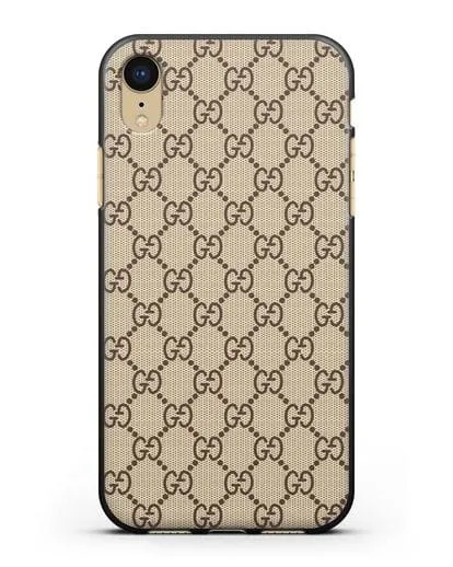Чехол Гуччи с узором силиконовый для iPhone XR