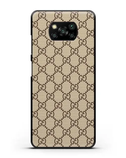 Чехол Гуччи с узором силиконовый для Xiaomi Poco X3 Pro
