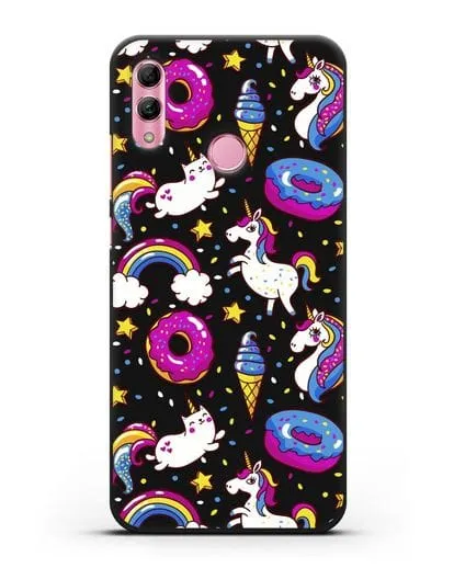 Чехол с дизайном Единороги, пончики, мороженое силиконовый для Honor 10 Lite