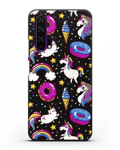 Чехол с дизайном Единороги, пончики, мороженое силиконовый для Honor 20 Pro