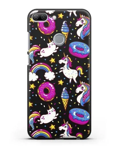 Чехол с дизайном Единороги, пончики, мороженое силиконовый для Honor 9 Lite