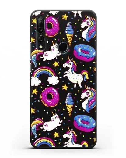 Чехол с дизайном Единороги, пончики, мороженое силиконовый для Honor 9X