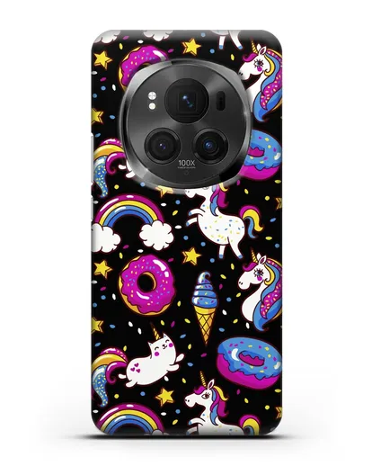 Чехол с дизайном Единороги, пончики, мороженое силиконовый для Honor Magic 6 Pro