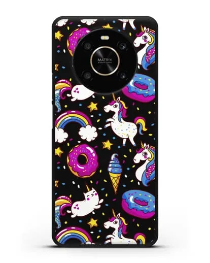 Чехол с дизайном Единороги, пончики, мороженое силиконовый для Honor X9