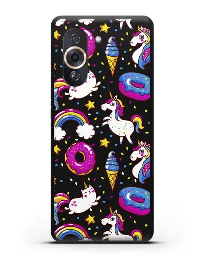Чехол с дизайном Единороги, пончики, мороженое силиконовый для Huawei Nova 10