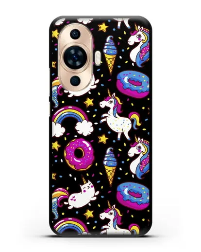 Чехол с дизайном Единороги, пончики, мороженое силиконовый для Huawei Nova 11