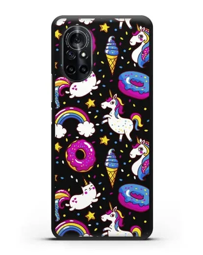 Чехол с дизайном Единороги, пончики, мороженое силиконовый для Huawei Nova 8