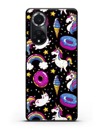 Чехол с дизайном Единороги, пончики, мороженое силиконовый для Huawei Nova 9