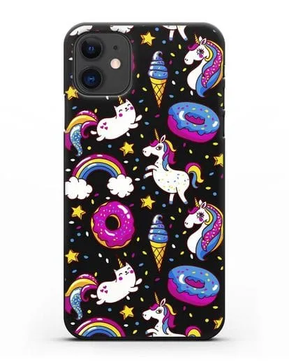 Чехол с дизайном Единороги, пончики, мороженое силиконовый для iPhone 11