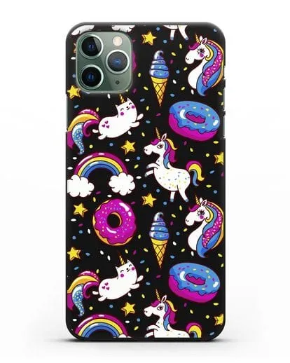 Чехол с дизайном Единороги, пончики, мороженое силиконовый для iPhone 11 Pro Max