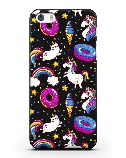 Чехол с дизайном Единороги, пончики, мороженое силиконовый для iPhone 5/5s/SE