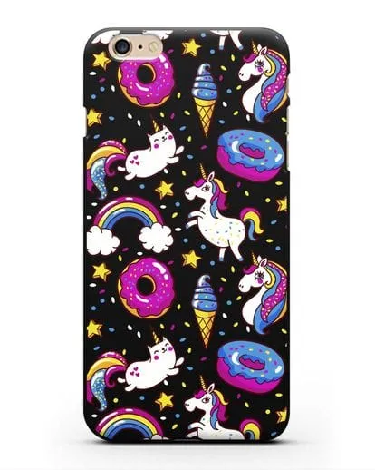 Чехол с дизайном Единороги, пончики, мороженое силиконовый для iPhone 6s Plus