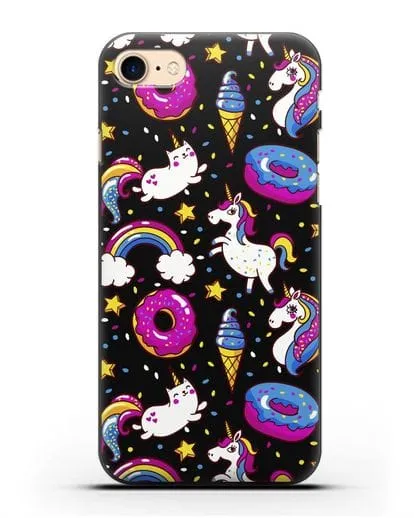 Чехол с дизайном Единороги, пончики, мороженое силиконовый для iPhone 7