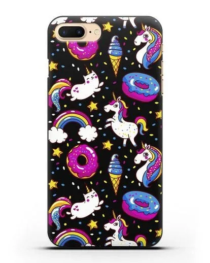 Чехол с дизайном Единороги, пончики, мороженое силиконовый для iPhone 7 Plus