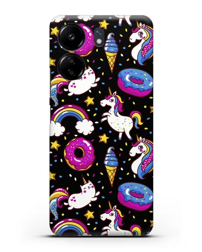 Чехол с дизайном Единороги, пончики, мороженое силиконовый для Xiaomi Poco C65