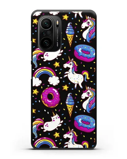 Чехол с дизайном Единороги, пончики, мороженое силиконовый для Xiaomi Poco F3 Pro