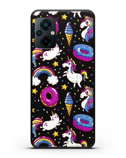 Чехол с дизайном Единороги, пончики, мороженое силиконовый для Xiaomi Poco M5