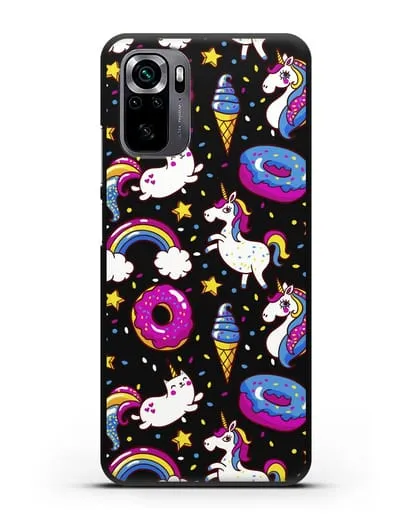Чехол с дизайном Единороги, пончики, мороженое силиконовый для Xiaomi Poco M5s