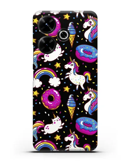 Чехол с дизайном Единороги, пончики, мороженое силиконовый для Xiaomi Poco M6