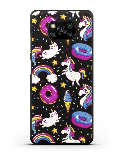Чехол с дизайном Единороги, пончики, мороженое силиконовый для Xiaomi Poco X3