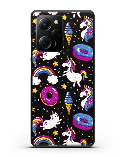 Чехол с дизайном Единороги, пончики, мороженое силиконовый для Xiaomi Poco X5 Pro