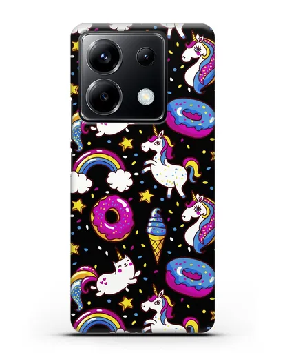 Чехол с дизайном Единороги, пончики, мороженое силиконовый для Xiaomi Poco X6