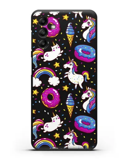 Чехол с дизайном Единороги, пончики, мороженое силиконовый для Samsung Galaxy A04s [SM-A047]