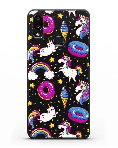 Чехол с дизайном Единороги, пончики, мороженое силиконовый для Samsung Galaxy A10s [SM-F107F]