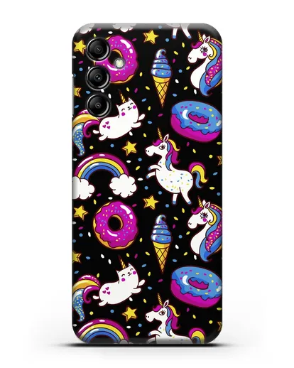 Чехол с дизайном Единороги, пончики, мороженое силиконовый для Samsung Galaxy A14 [SM-A145]