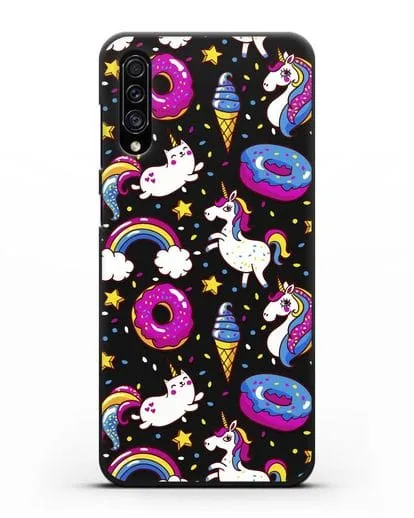 Чехол с дизайном Единороги, пончики, мороженое силиконовый для Samsung Galaxy A30s [SM-A307FN]