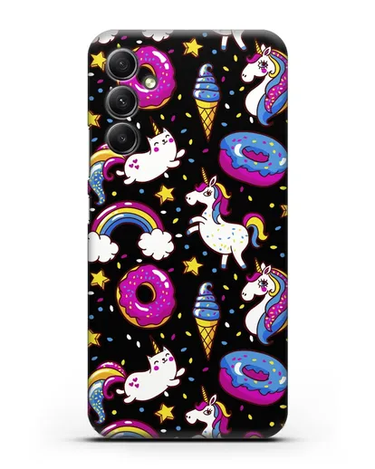 Чехол с дизайном Единороги, пончики, мороженое силиконовый для Samsung Galaxy A34 [SM-A346]