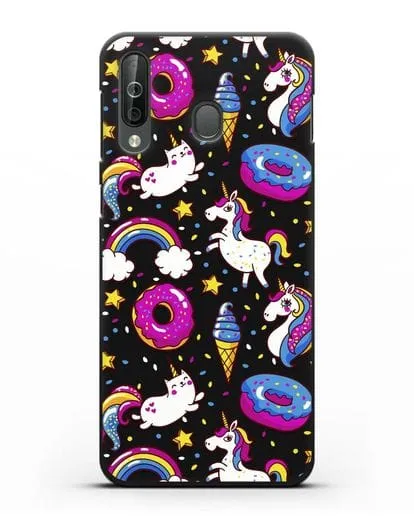 Чехол с дизайном Единороги, пончики, мороженое силиконовый для Samsung Galaxy A40s [SM-A507FN]