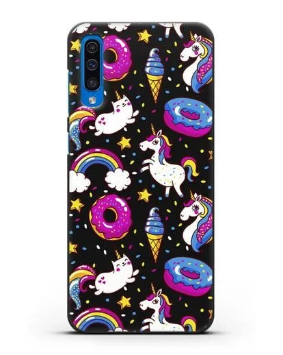 Чехол с дизайном Единороги, пончики, мороженое силиконовый для Samsung Galaxy A50