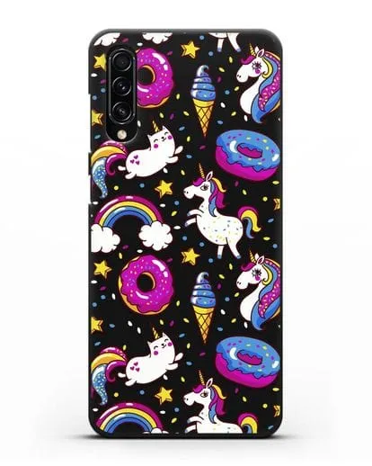 Чехол с дизайном Единороги, пончики, мороженое силиконовый для Samsung Galaxy A70s [SM-A707F]