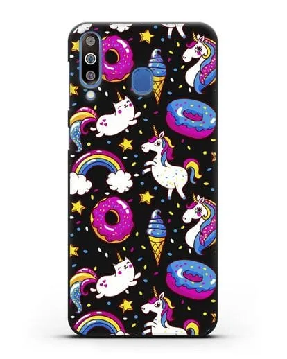 Чехол с дизайном Единороги, пончики, мороженое силиконовый для Samsung Galaxy M30 [SM-M305F]