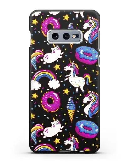 Чехол с дизайном Единороги, пончики, мороженое силиконовый для Samsung Galaxy S10e [SM-G970F]