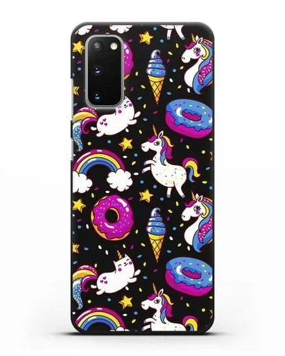 Чехол с дизайном Единороги, пончики, мороженое силиконовый для Samsung Galaxy S20 [SM-G980F]